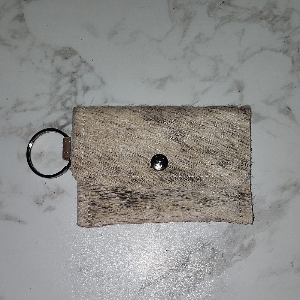 Beaudin  Keychain Wallet  Cowhide Leather Small Card Holder